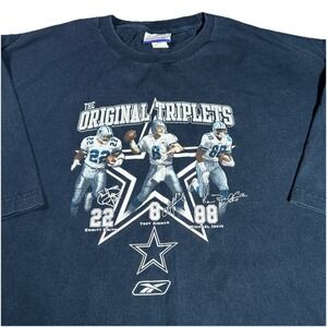 Vintage Reebok Men's XXL The Original Triplets Dallas Cowboys T-Shirt 90s Sports